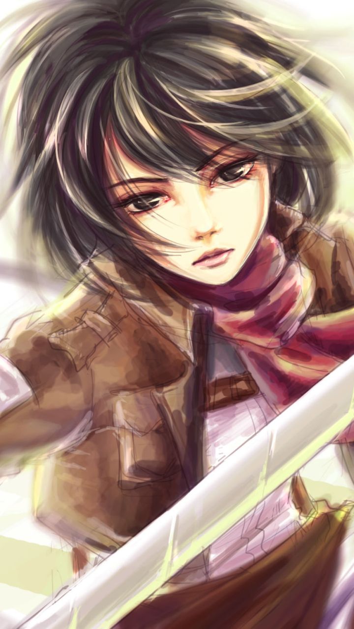 Anime Attack On Titan Mikasa Ackerman Mobile Wallpaper - Mikasa Ackerman , HD Wallpaper & Backgrounds