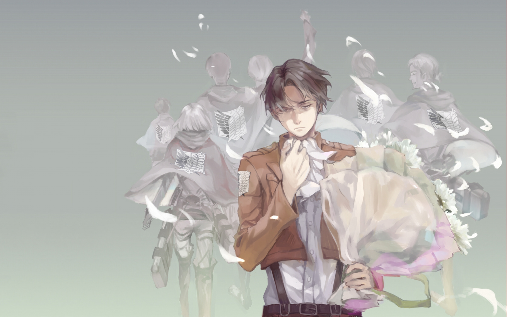 Wallpaper Levi Ackerman, Anime Boy - Squad Levi Death Art , HD Wallpaper & Backgrounds