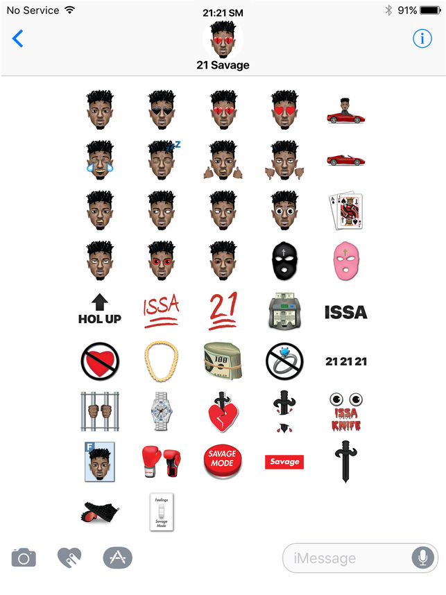 21 Savage By Emoji Fame On The App Store - Emoticon , HD Wallpaper & Backgrounds