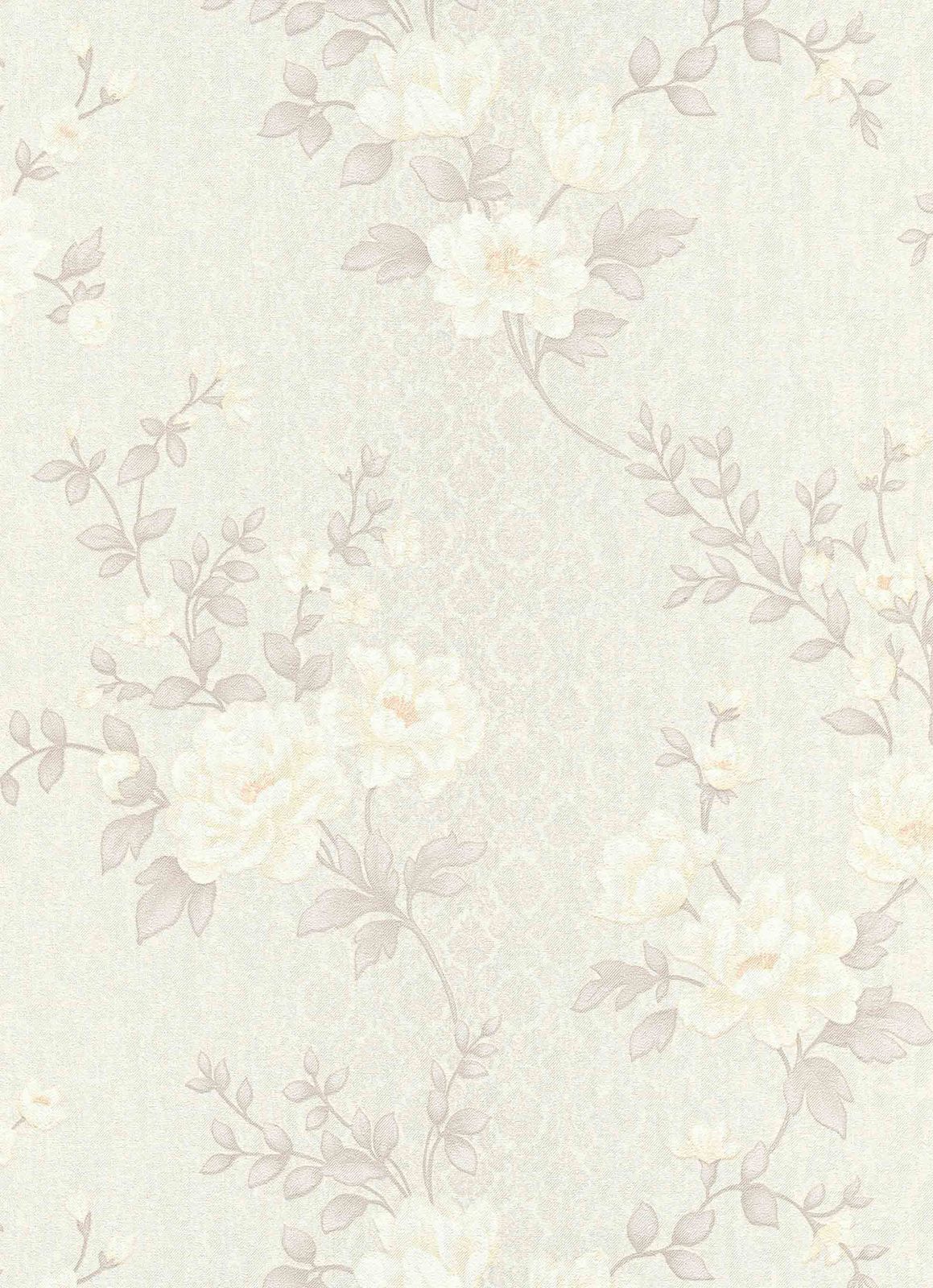 Wallpaper Flowers Cream White Glitter Erismann 5989-14 - Wallpaper , HD Wallpaper & Backgrounds