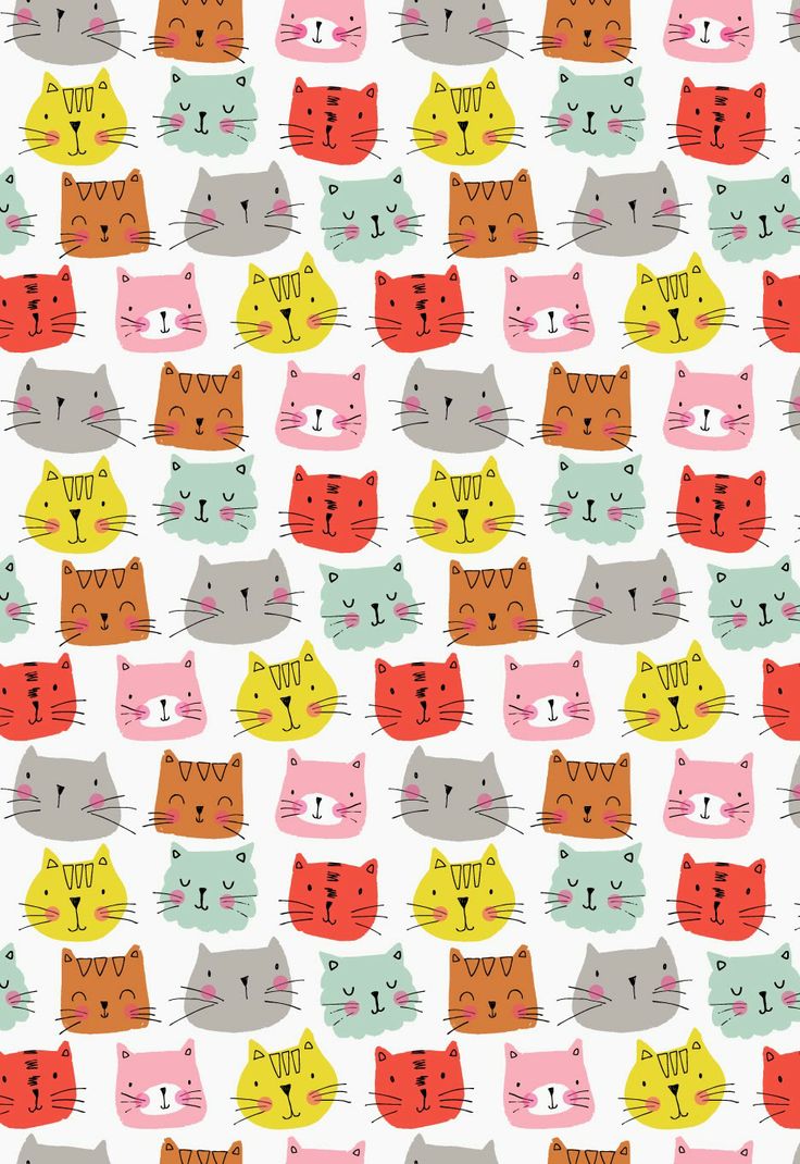 Cute Cat Cartoon Wallpaper - Cats Cartoon Pattern , HD Wallpaper & Backgrounds