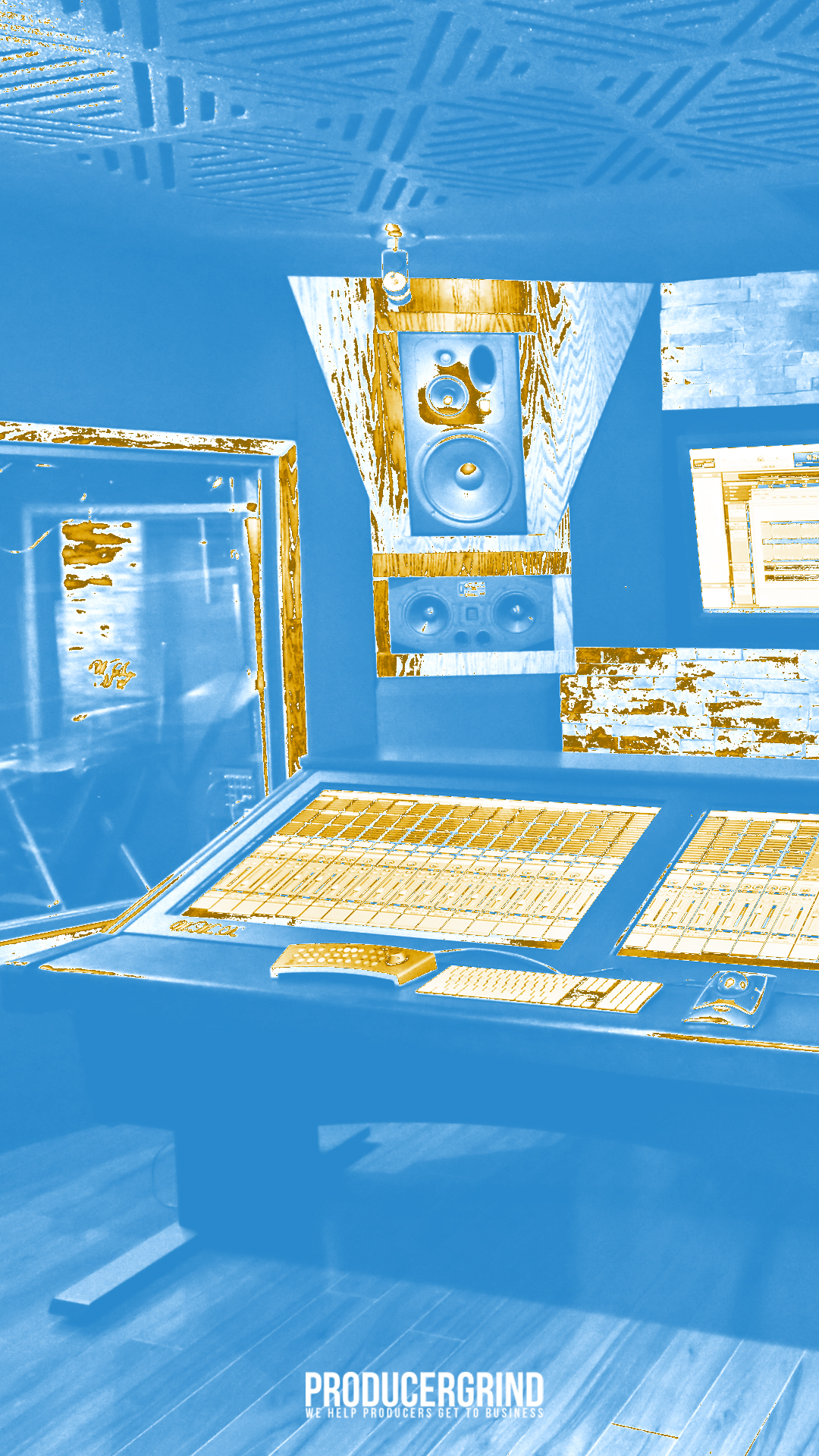 Blue & Gold Recording Studio Wallpaper For Iphone 7 - Trap Wallpaper Iphone 7 , HD Wallpaper & Backgrounds