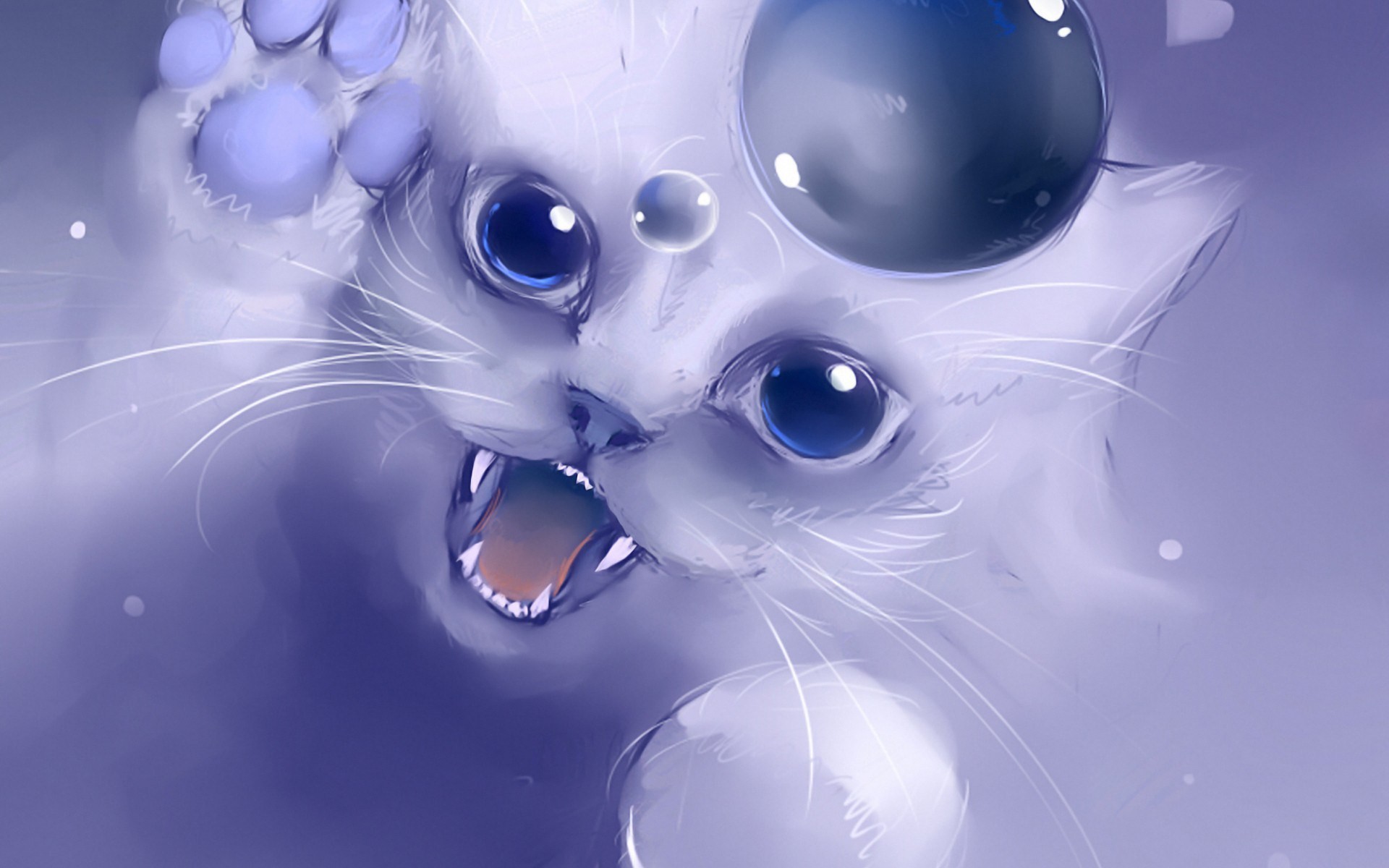 Hd Cartoon Cat Pictures Hd Desktop Wallpapers Background - Cat And Bubble Drawing , HD Wallpaper & Backgrounds