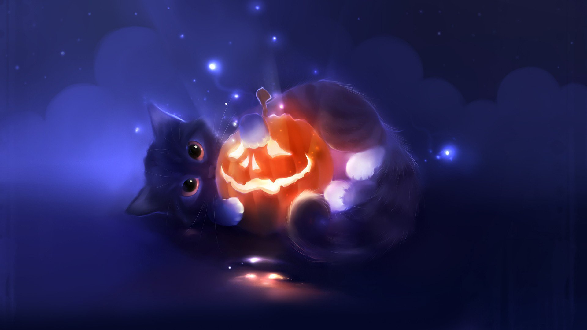 Cute And Lovely Cat For Desktop Wallpaper Wpt7203646 - Halloween Cat , HD Wallpaper & Backgrounds