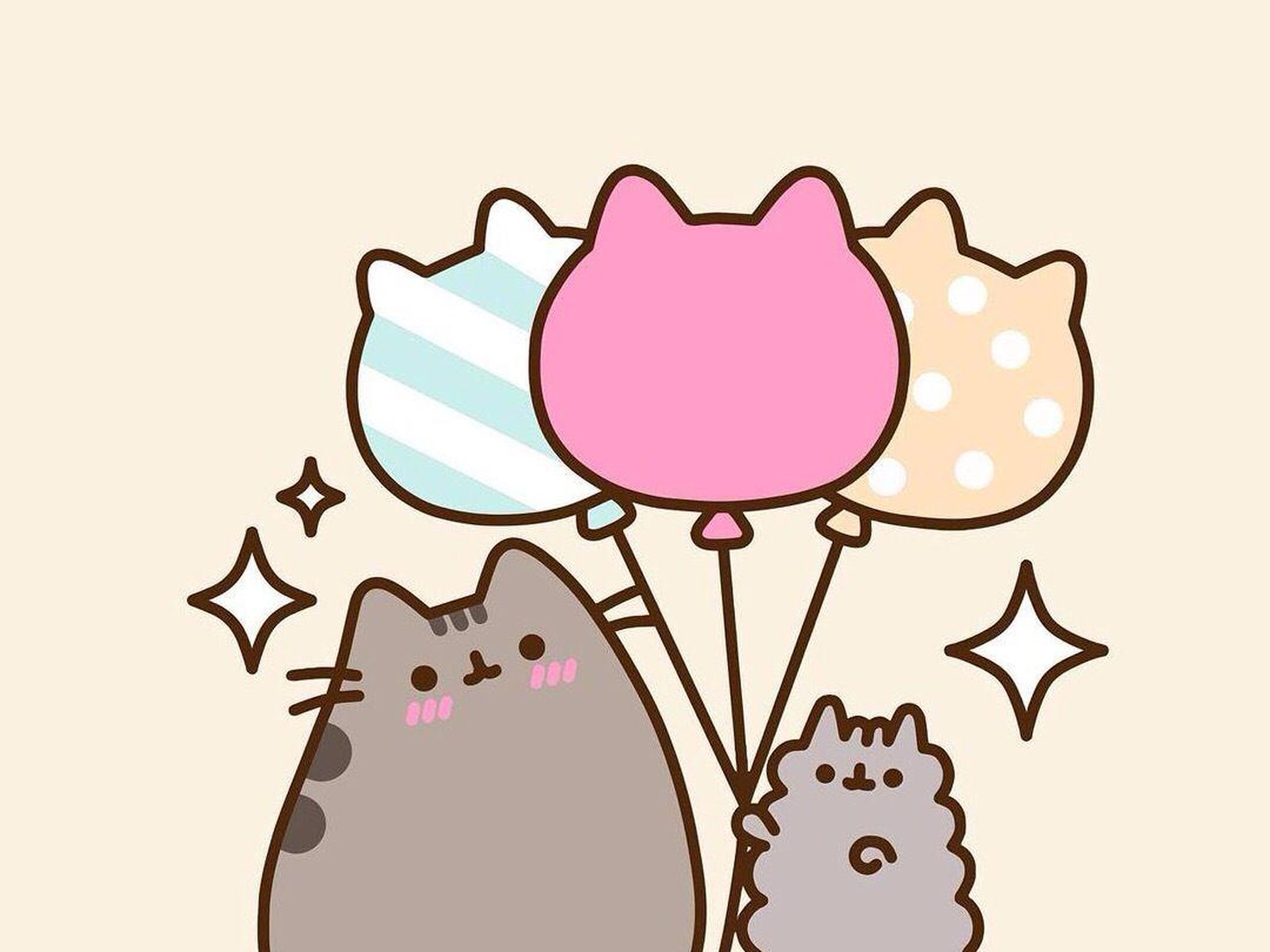 Download Lovely Pusheen Cat For Fullscreen Wallpaper - Pusheen And Stormy Png , HD Wallpaper & Backgrounds