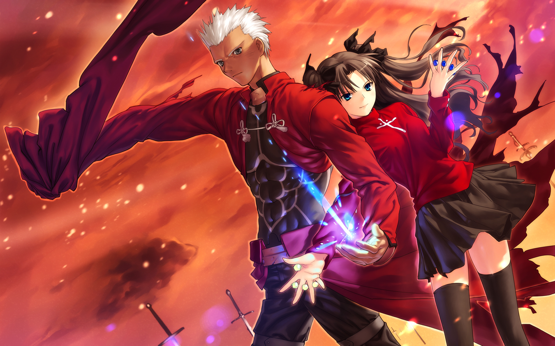 Fate Stay Night Wallpaper - Archer Fate Stay Night Y Rin , HD Wallpaper & Backgrounds