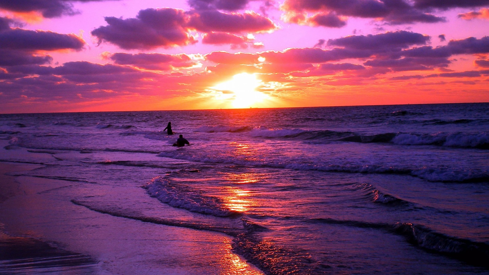 Sunset Beach Wallpaper Purple , HD Wallpaper & Backgrounds