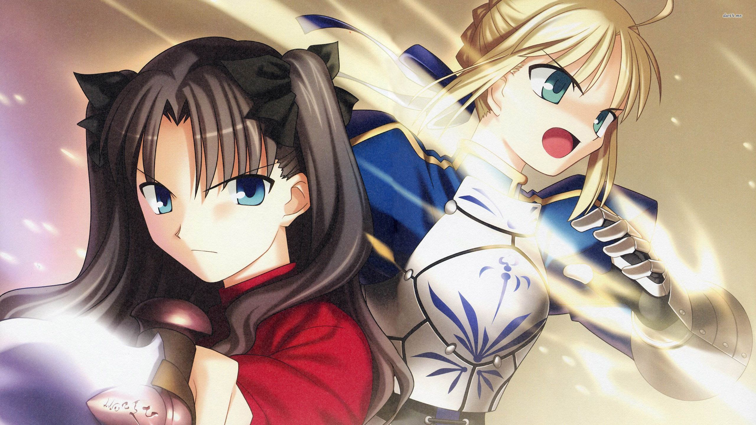 Rin Tohsaka And Saber - Anime , HD Wallpaper & Backgrounds