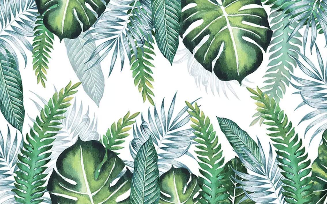 Murwall Leaf Wallpaper Tropical Leaves Wall Murals - Tropical Leaves ...