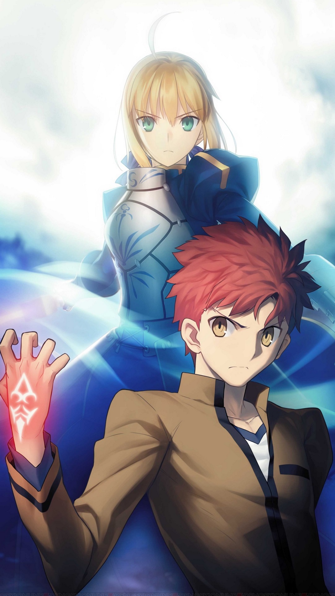 Fate Stay Night Unlimited Blade Works Saber Shiro Emiya - Fate Stay Night Wallpaper Shirou And Saber , HD Wallpaper & Backgrounds