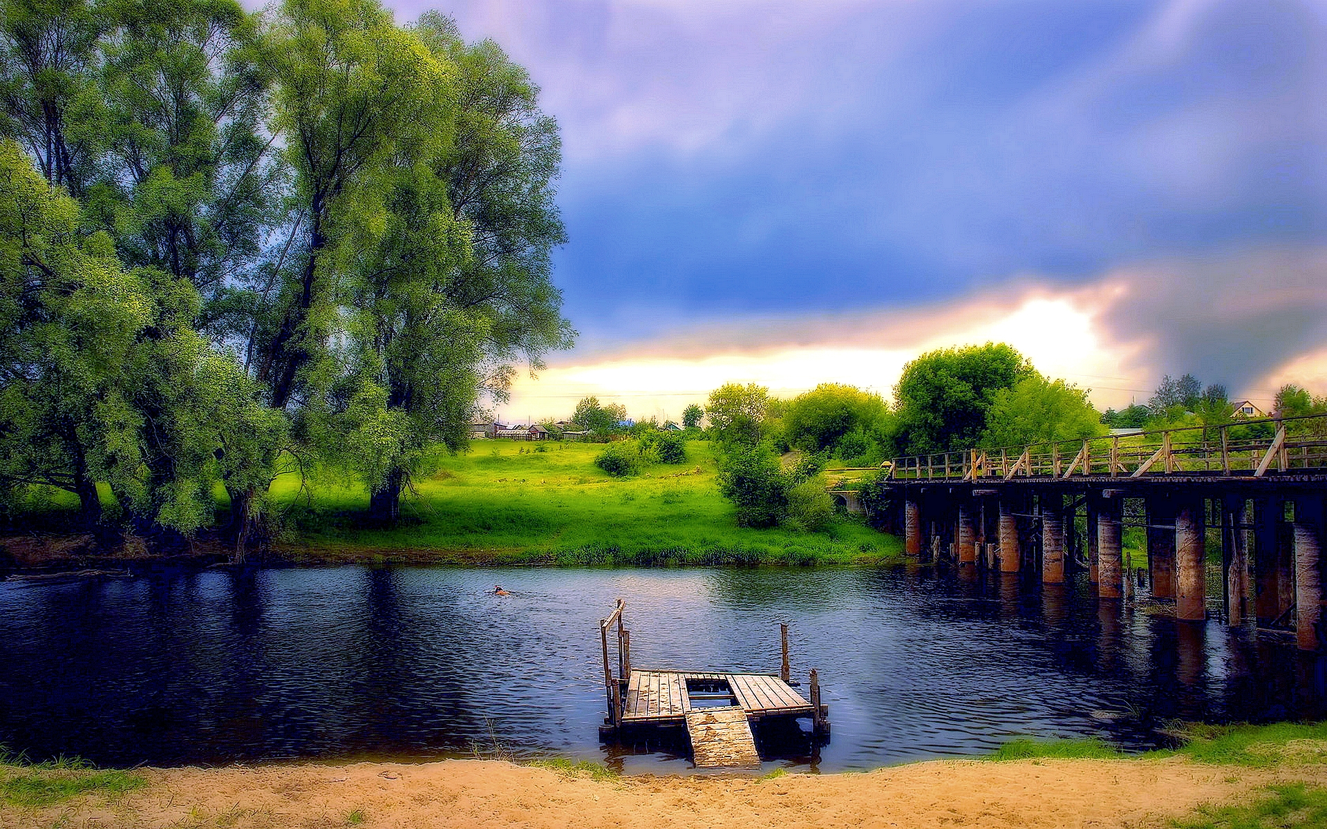 Peaceful River Wallpaper - Peaceful River , HD Wallpaper & Backgrounds