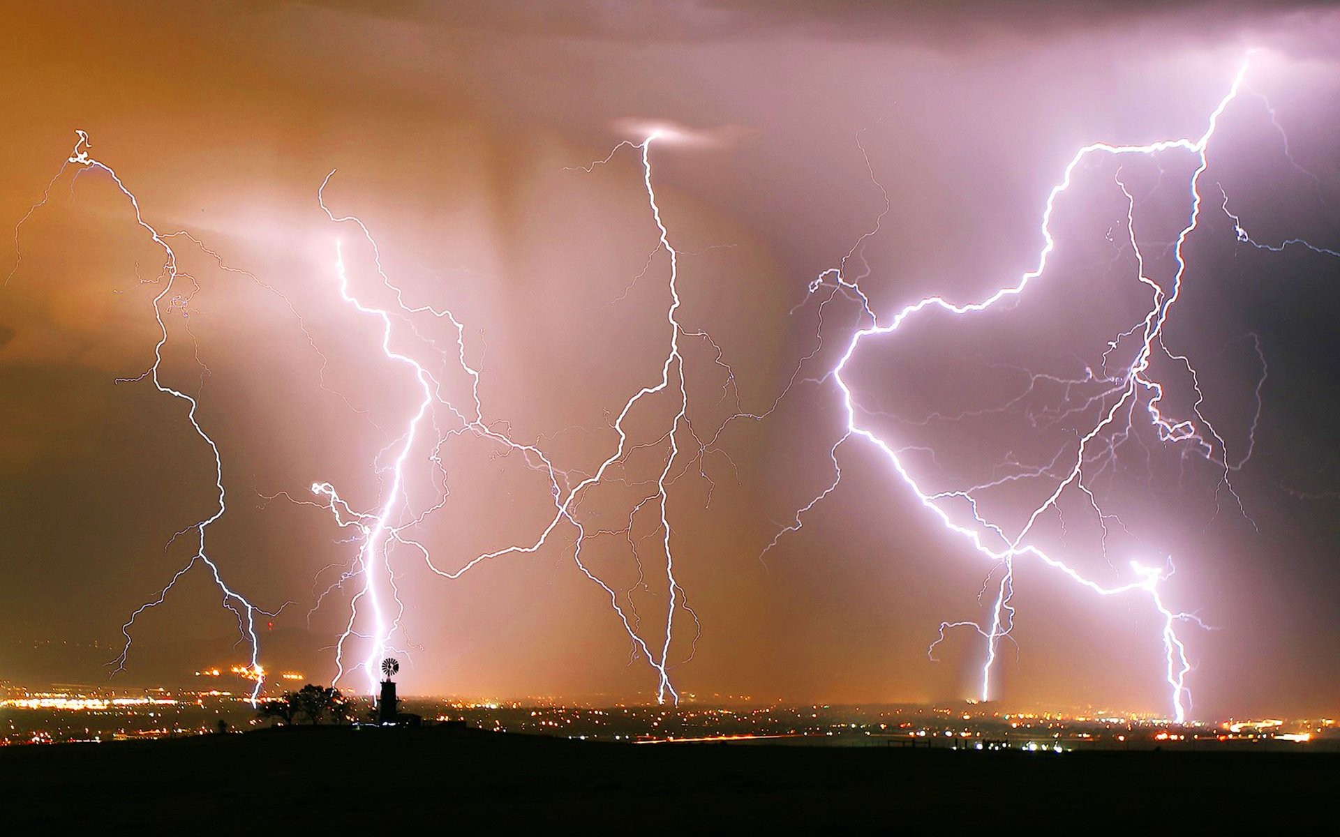 Nature Thunderstorm Clouds Rain Storm Sky Lightning - Lightning , HD Wallpaper & Backgrounds