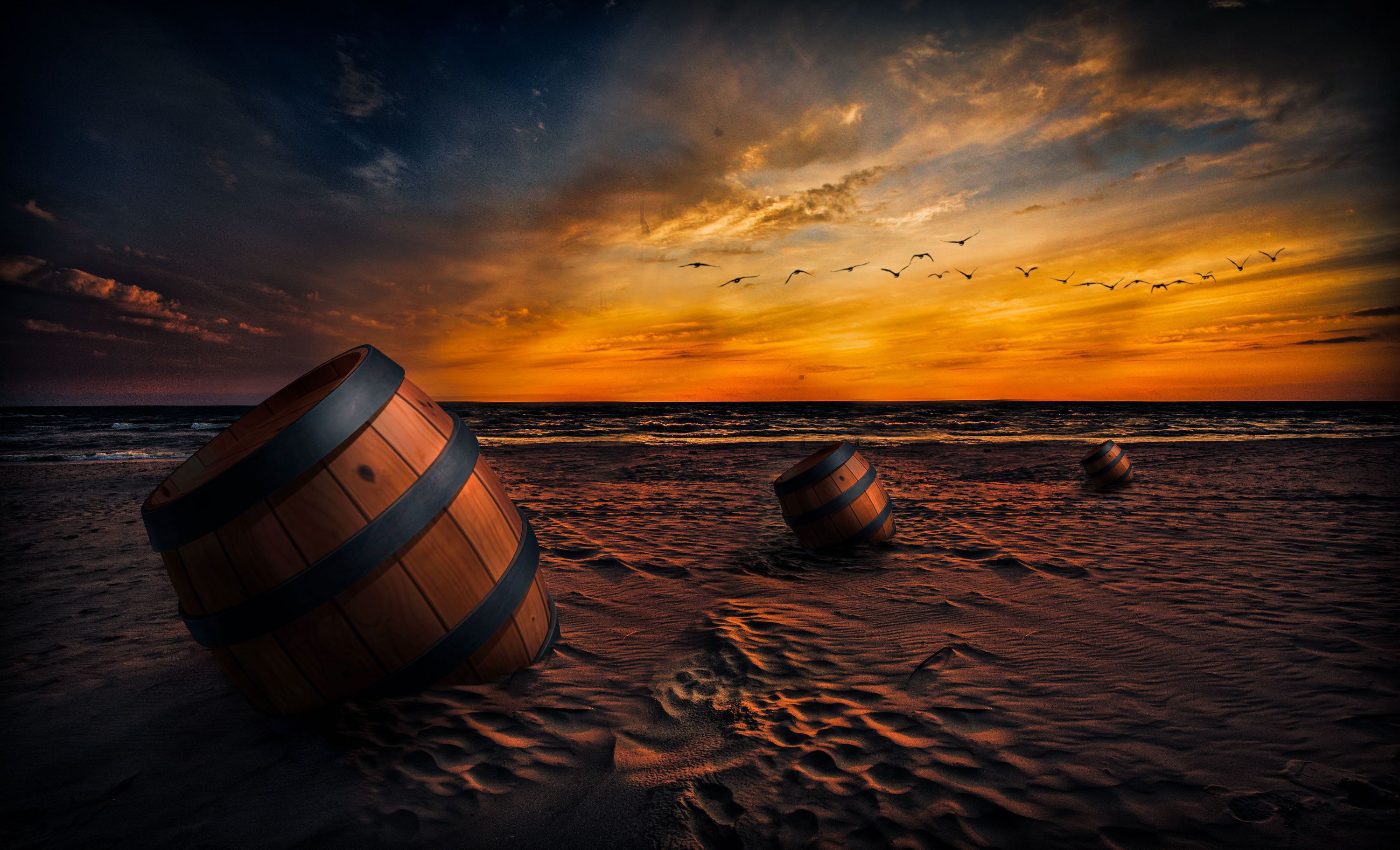 Beach Sunset Background Beach Sunset Beautiful Beach - Photoshop Manipulation Hd Backgrounds , HD Wallpaper & Backgrounds