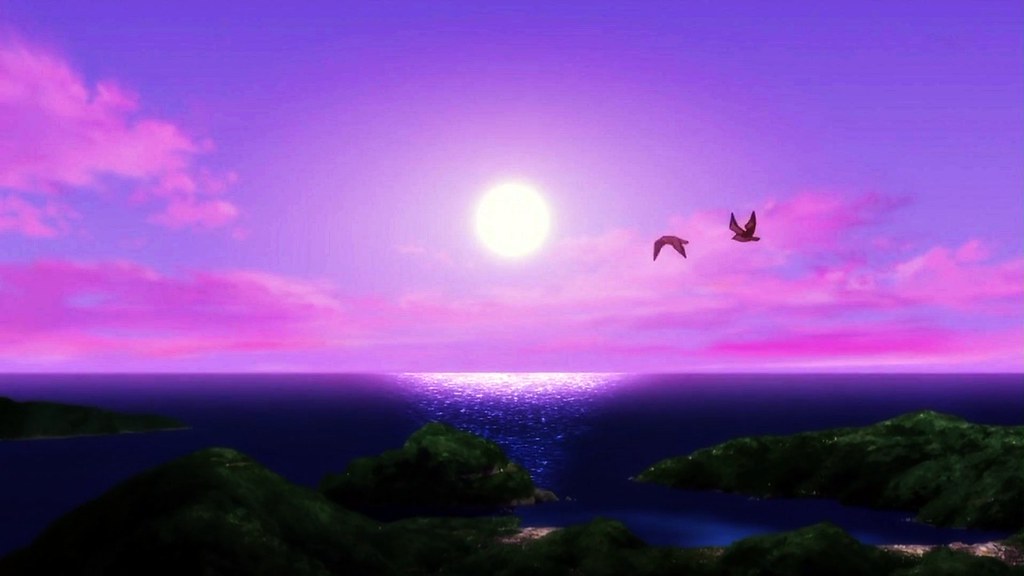 Purple Beach Sunset Wallpaper Cool Desktop - Purple Sunset Sky Background , HD Wallpaper & Backgrounds