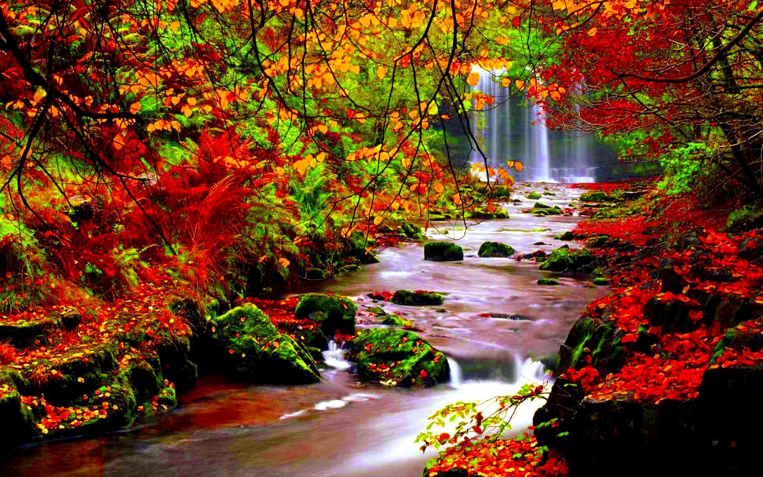 Autumn River Wallpaper Full Hd Autumn River Wallpaper - Fall Desktop Backgrounds Waterfall , HD Wallpaper & Backgrounds