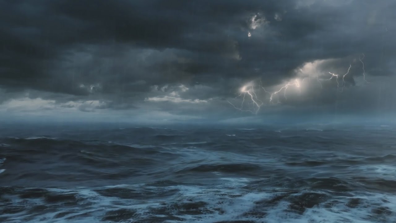 Thunderstorm At Sea Sounds For Sleeping Relaxing - Boat In A Stormy Sea , HD Wallpaper & Backgrounds