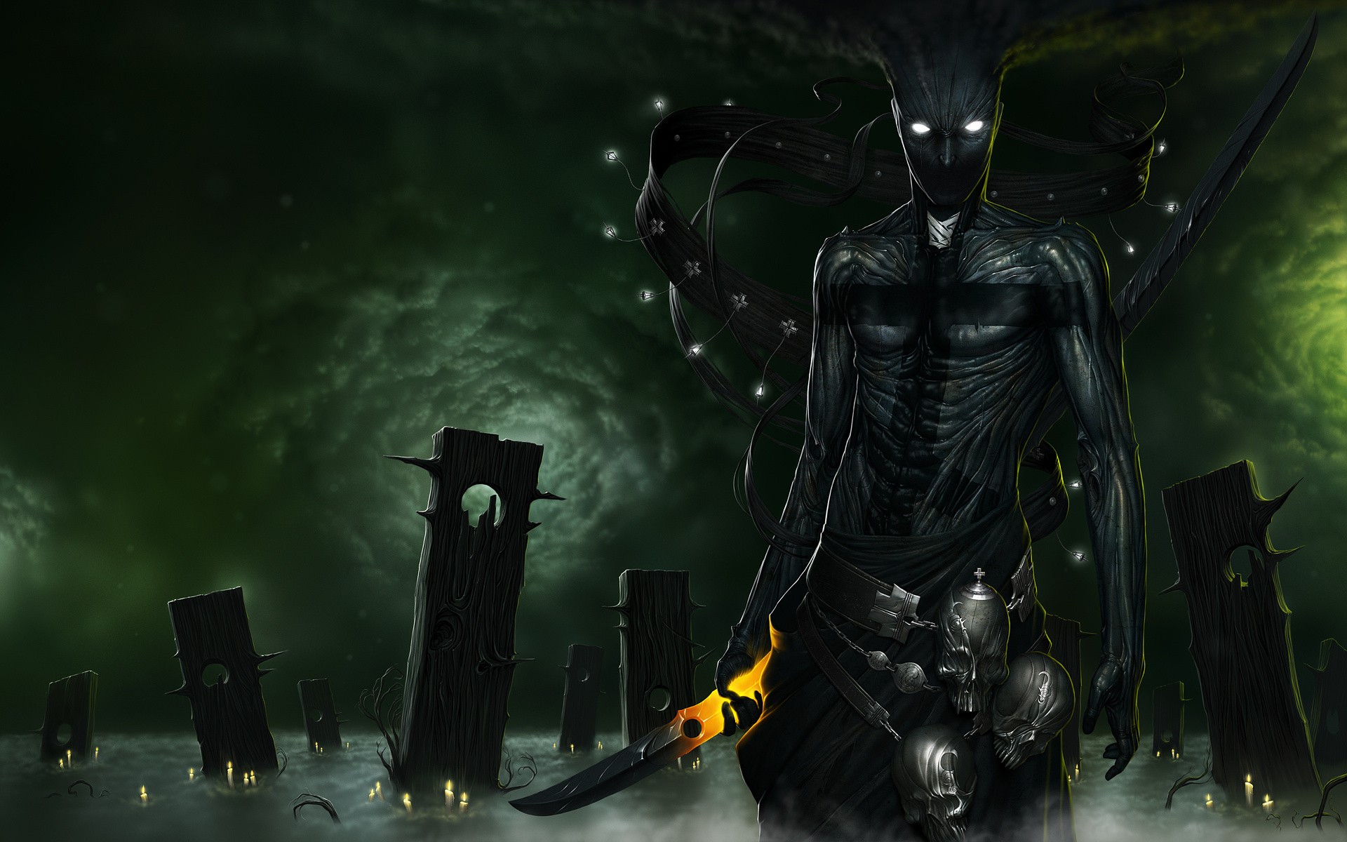Grim Reaper Live Wallpaper - Fantasy Darkness Demon Art , HD Wallpaper & Backgrounds