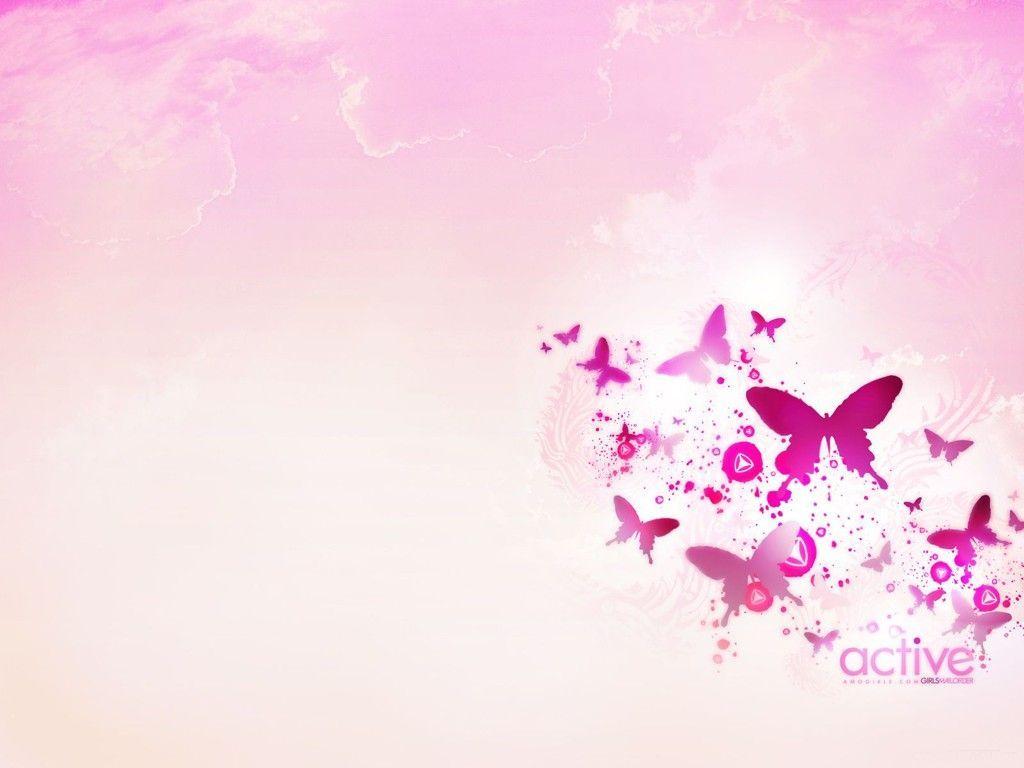 Pink Butterfly Wallpapers 9442 Hd Wallpapers In Cute - Light Pink Butterfly Background , HD Wallpaper & Backgrounds