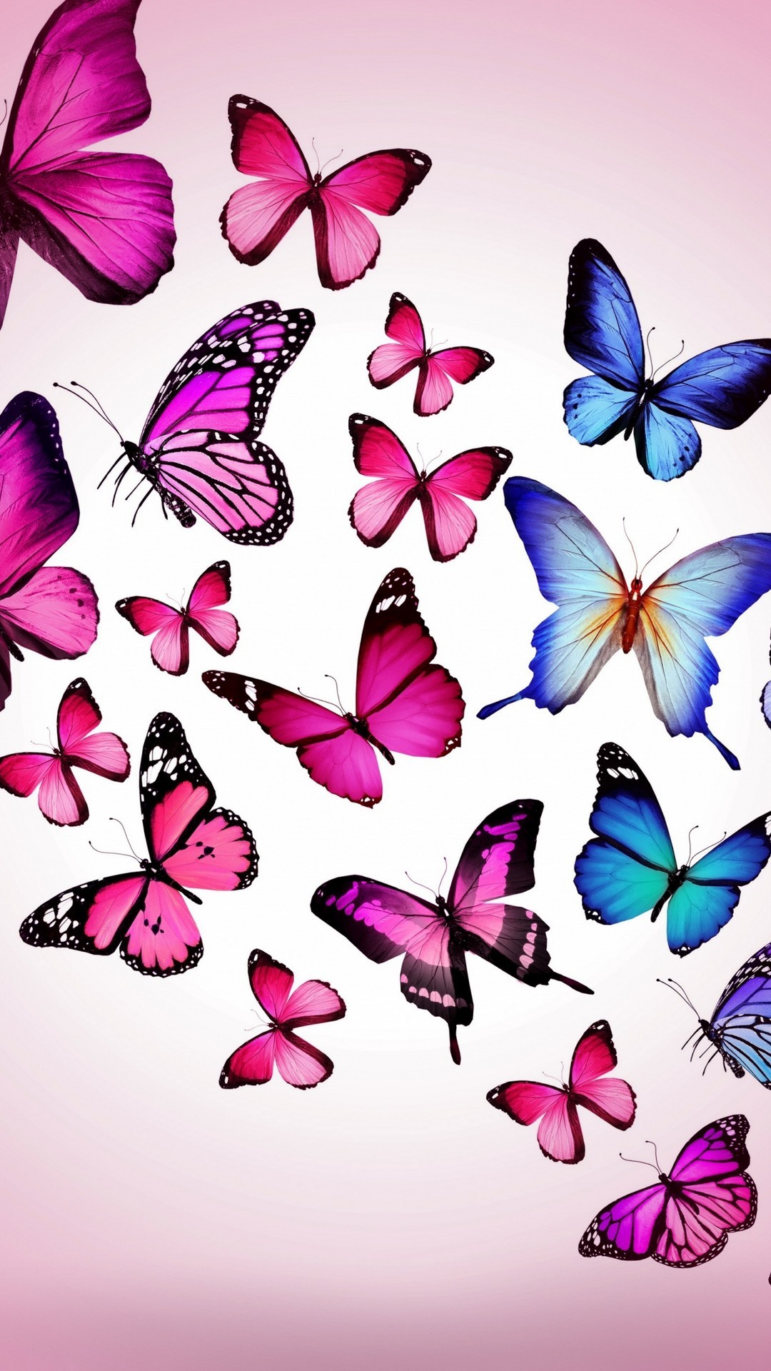 Iphone 7 Wallpaper Pink Butterfly Resolution - Phone Wallpapers Pink Butterfly , HD Wallpaper & Backgrounds