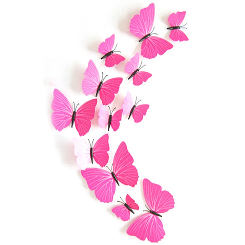 3d Pink Butterfly Stickers Wall Sticker Butterflies , HD Wallpaper & Backgrounds