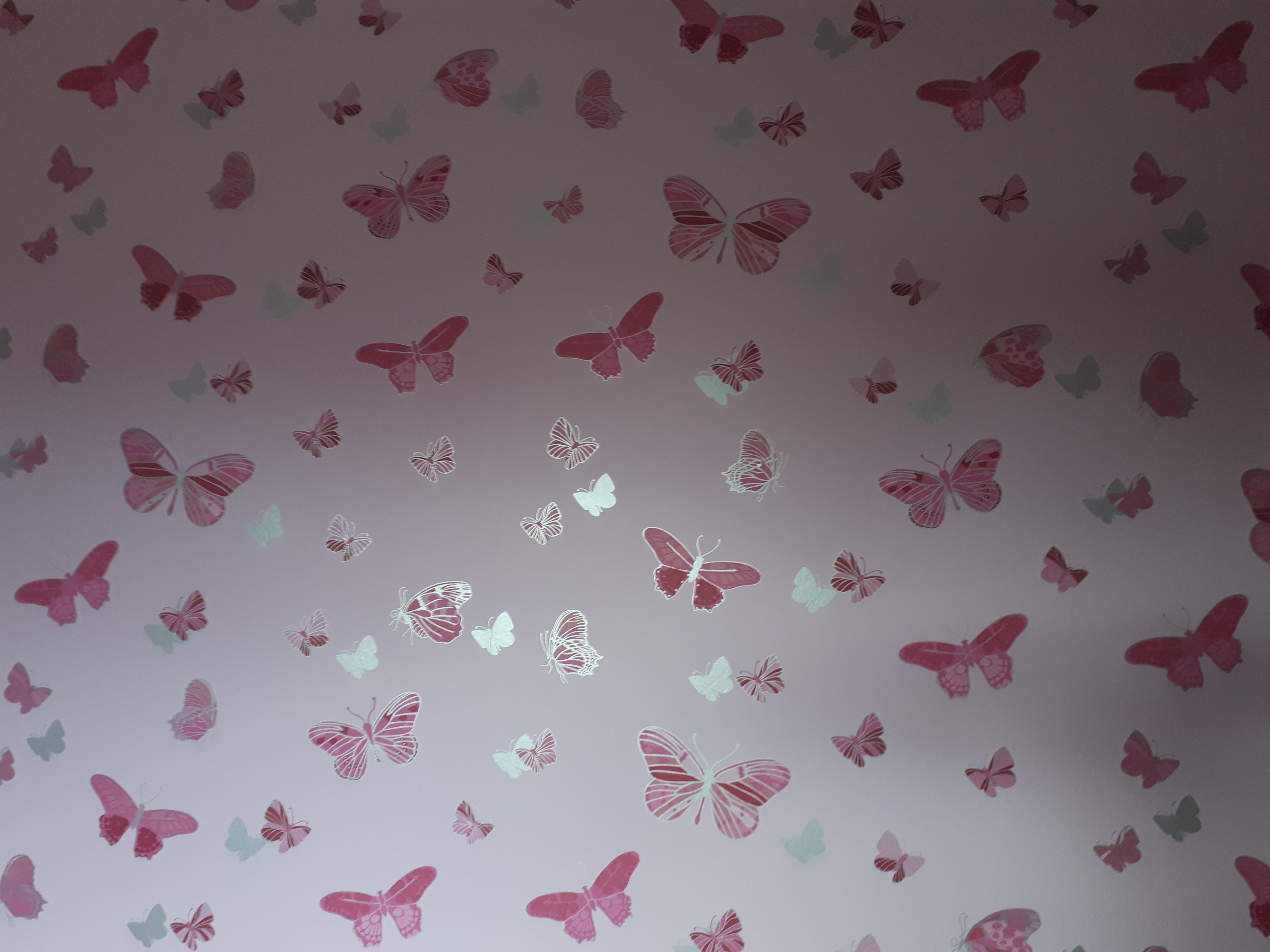 Lovely Pink Butterfly Wallpaper X Children's/ Girls - Wallpaper , HD Wallpaper & Backgrounds