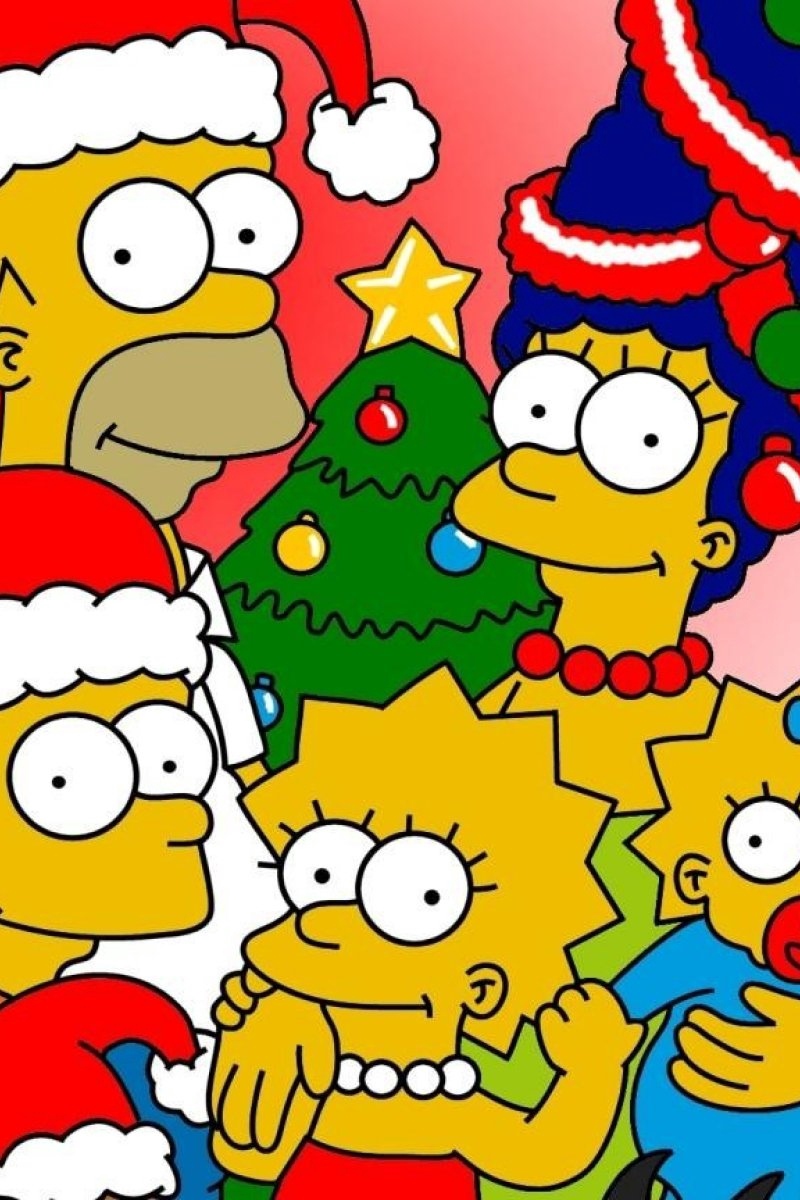 Wallpaper New Year, Christmas, Simpsons - Simpsons Christmas Wallpaper Iphone , HD Wallpaper & Backgrounds