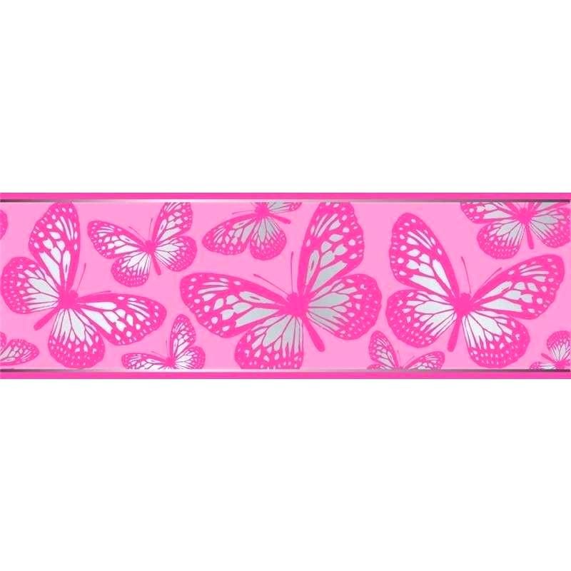 Camo Wallpaper Border Pink Wall Borders Pink Butterfly - Pink And Silver Butterflies , HD Wallpaper & Backgrounds