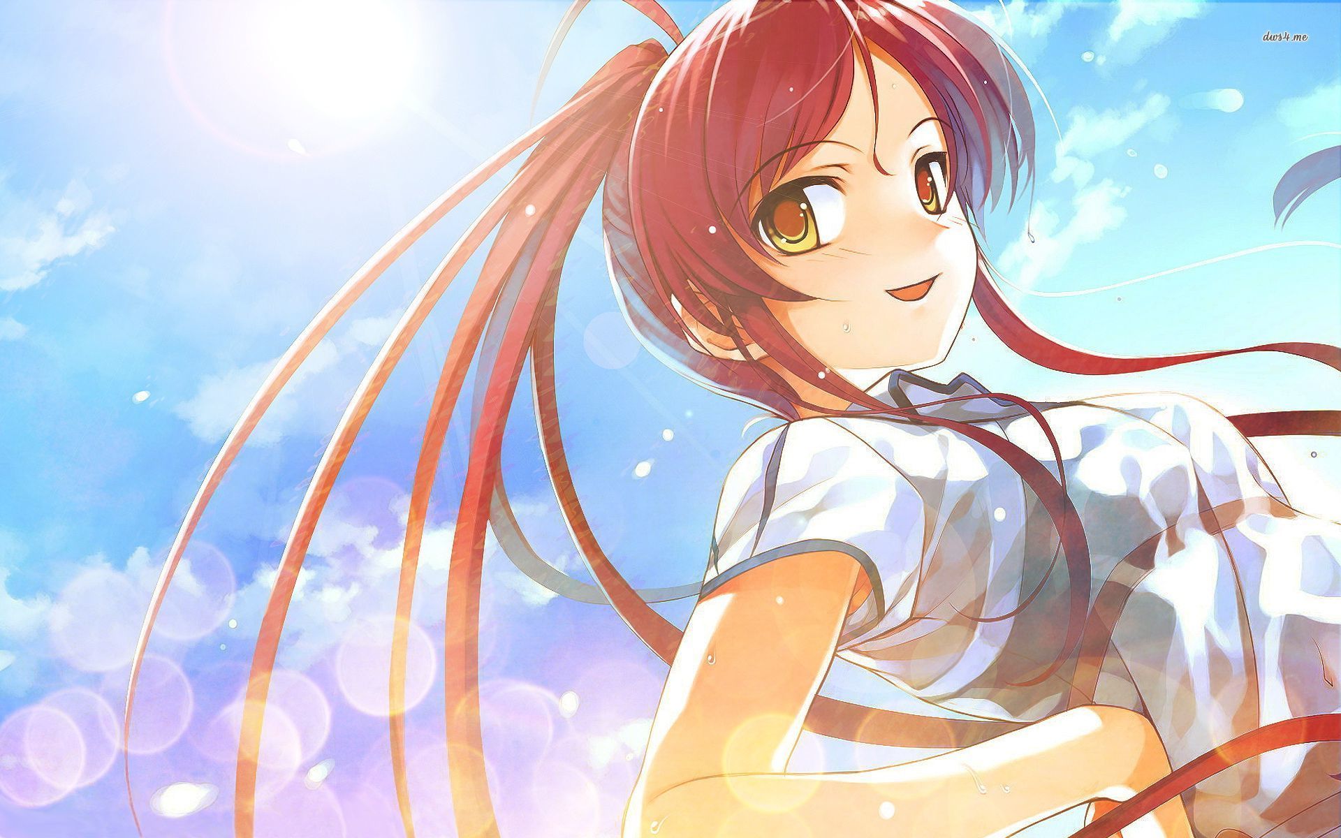 Deep Blue Sky & Pure White Wings Wallpaper Hd - Anime , HD Wallpaper & Backgrounds