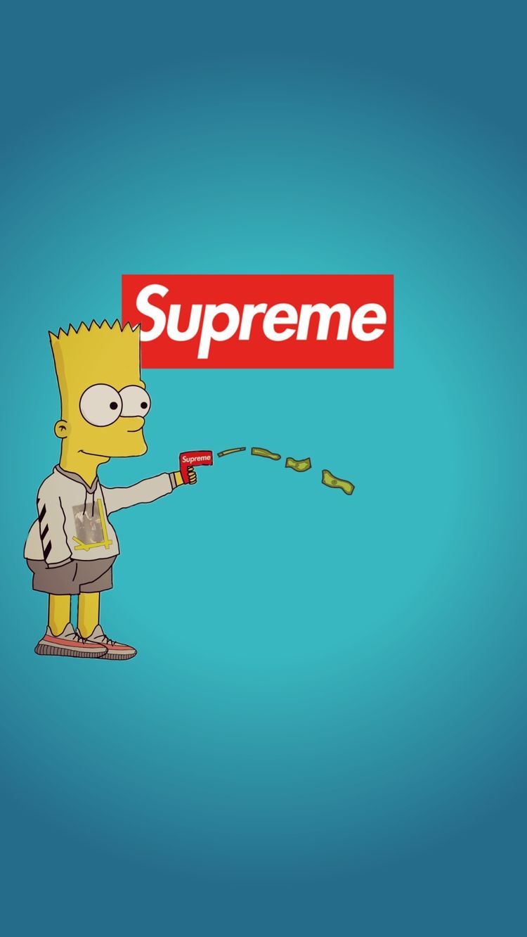 Supreme Wallpaper Bart Simpsons - Supreme Wallpaper Bart Simpson , HD Wallpaper & Backgrounds