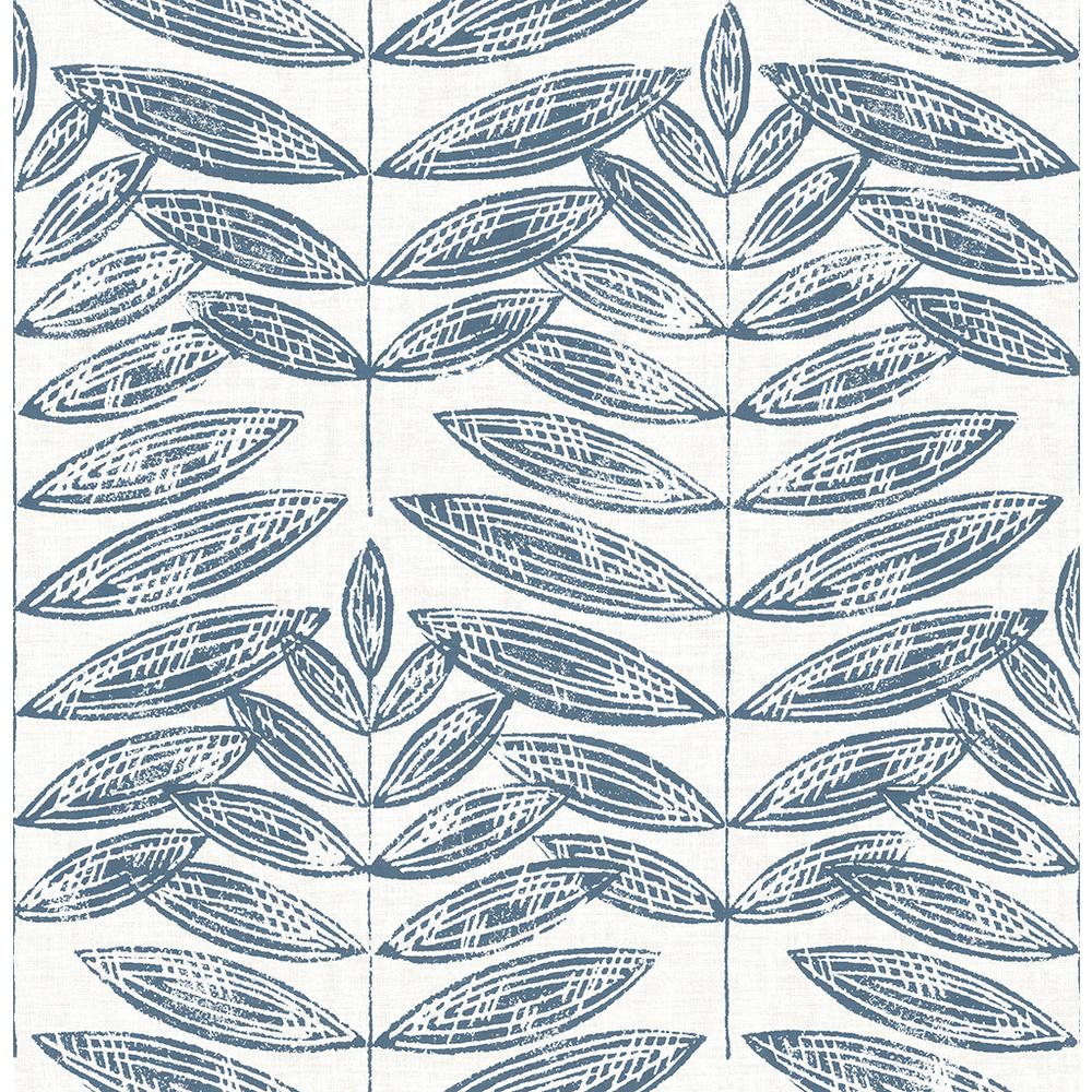 Akira Navy Leaf Wallpaper Sample 2821-25102sam - Black And White Block Print , HD Wallpaper & Backgrounds