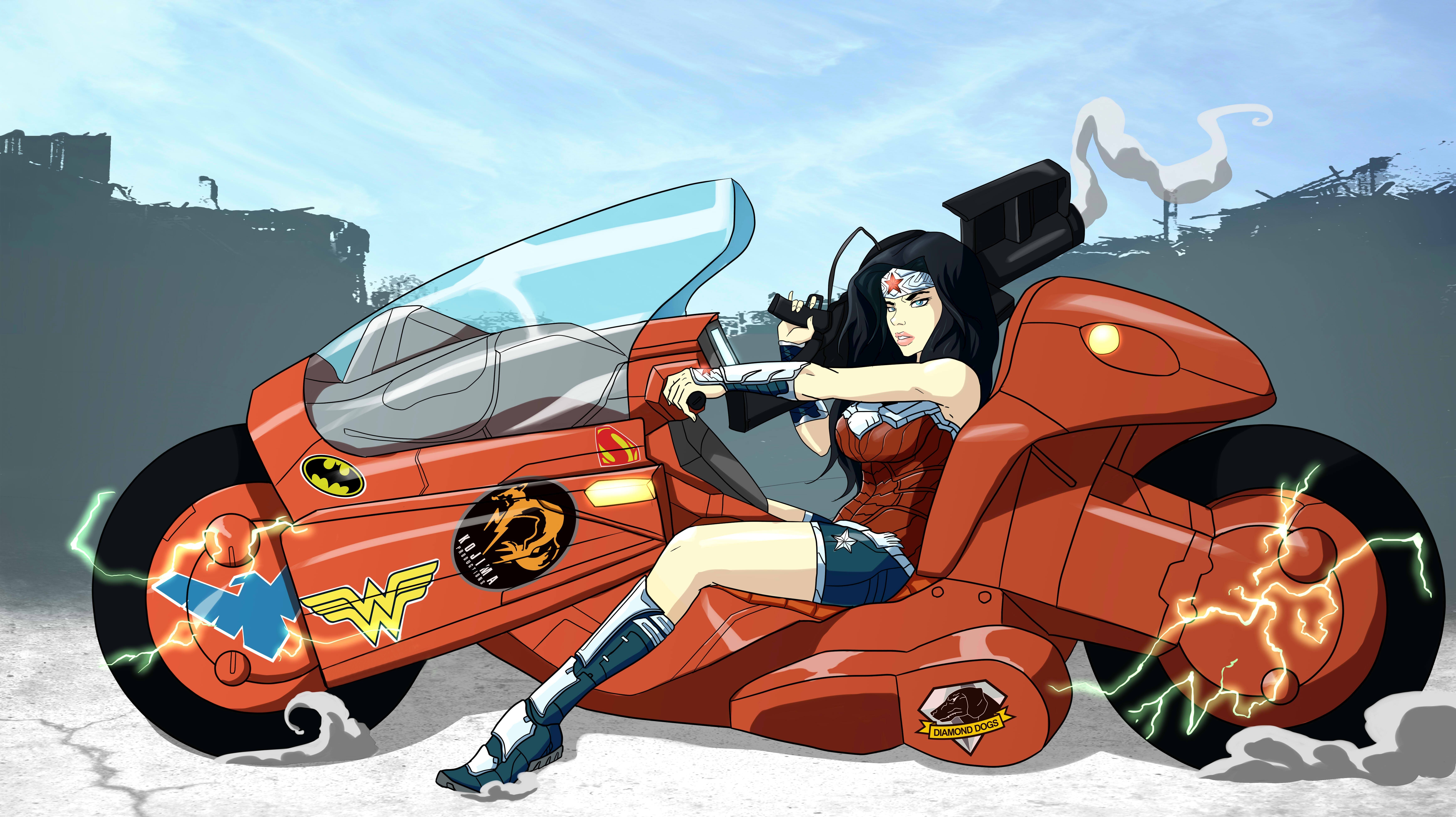 #dc Comics, #wonder Woman, #motorcycle, #akira, Wallpaper , HD Wallpaper & Backgrounds