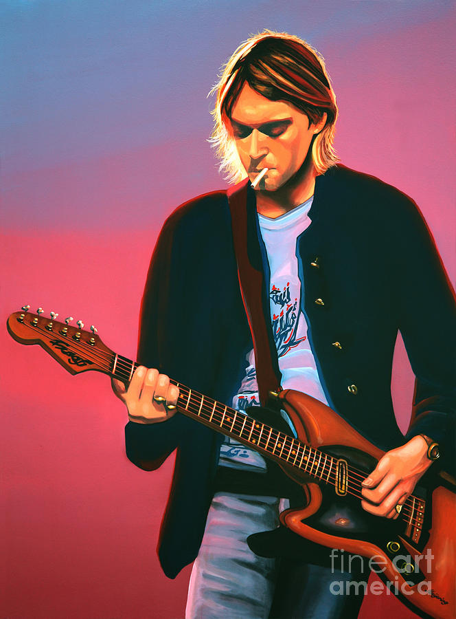 Kurt Cobain In Nirvana Painting - Kurt Cobain Wallpaper Phone , HD Wallpaper & Backgrounds