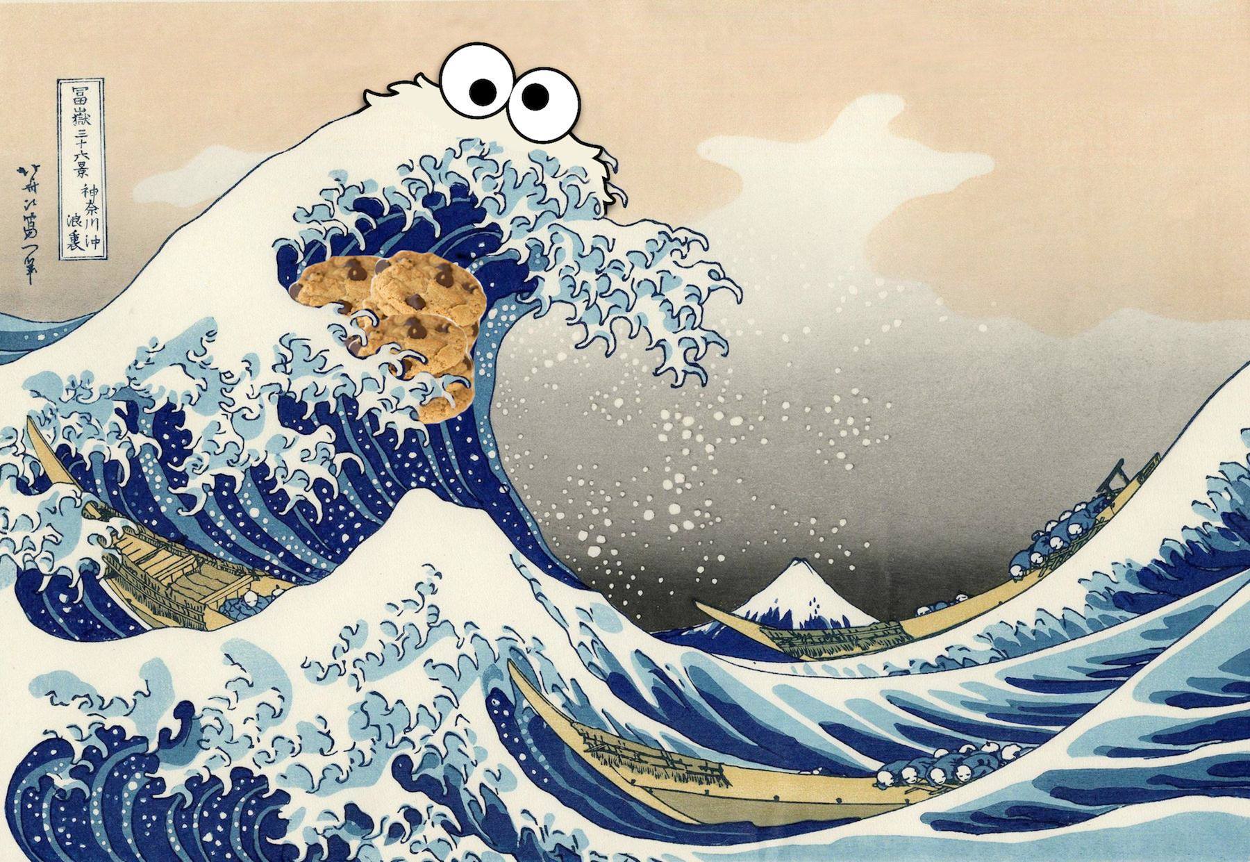 Google Chromebook Wallpaper - Starry Night The Great Wave , HD Wallpaper & Backgrounds