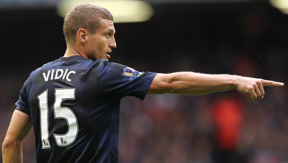 Football, Old Trafford, Star, Mu, 1314, Vidic, Manchester - Nemanja Vidic , HD Wallpaper & Backgrounds