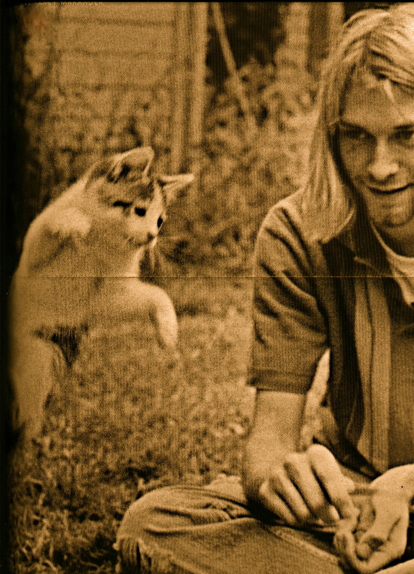 Kurt Cobain Images Kurt Cobain Hd Wallpaper And Background - Kurt Cobain And A Cat , HD Wallpaper & Backgrounds