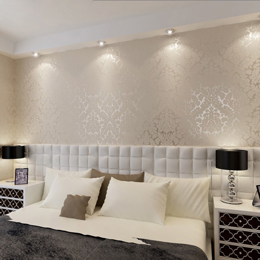 Qihang European Vintage Luxury Damascus Wall Paper Textured