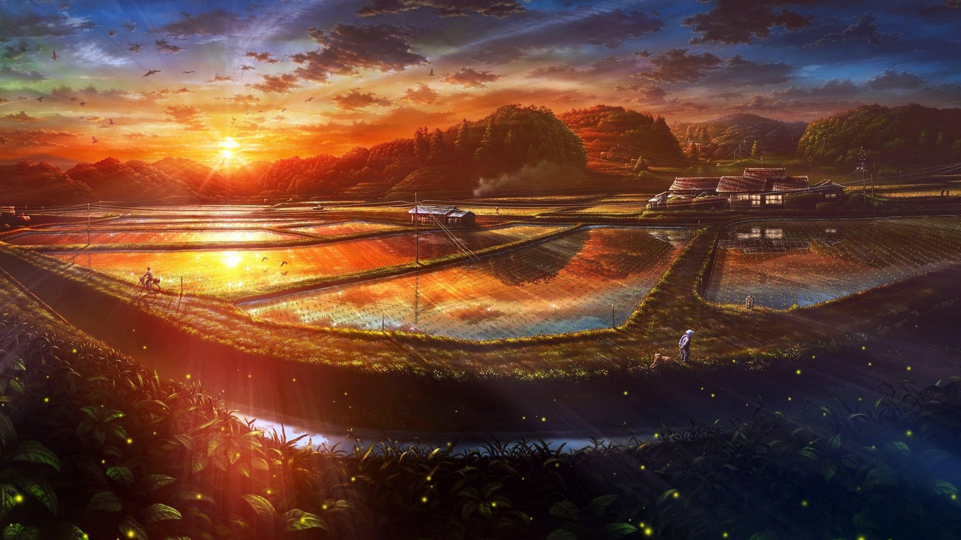 Fantastic Anime Scenery Wallpaper - Anime Landscape Wallpaper Hd , HD Wallpaper & Backgrounds