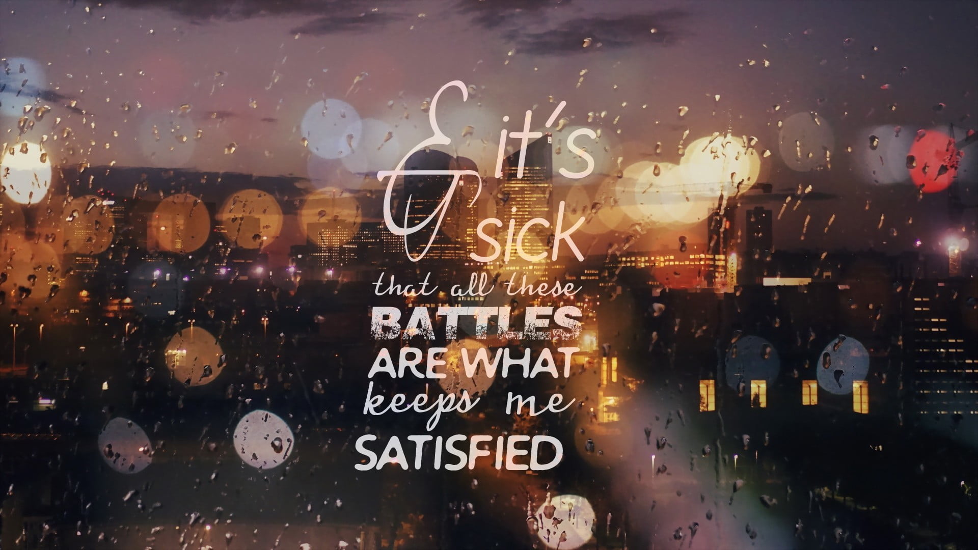 It's Sick Text, Typography, Quote, Songs, Eminem Hd - Night , HD Wallpaper & Backgrounds
