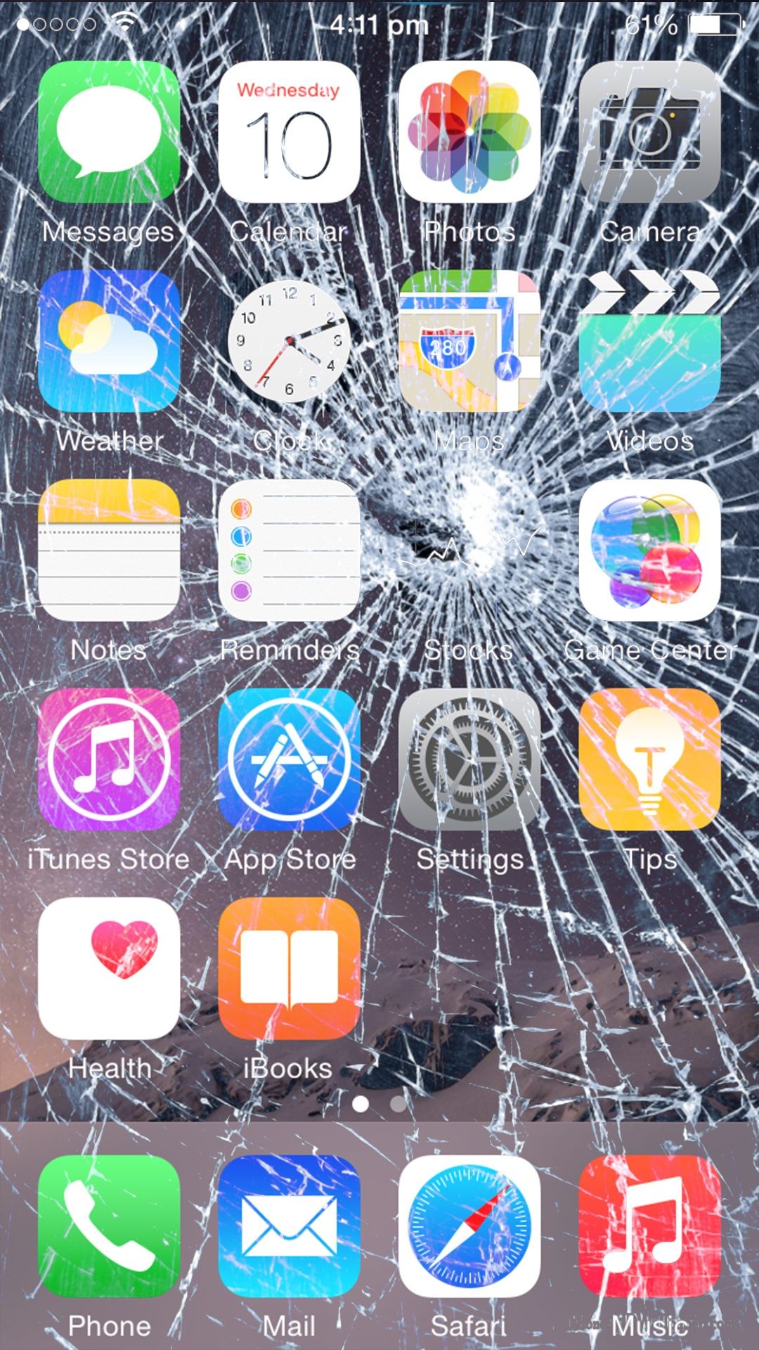 Broken, Screen, Wallpaper, For, Iphone, 7, Plus - Cracked Iphone Home Screen , HD Wallpaper & Backgrounds