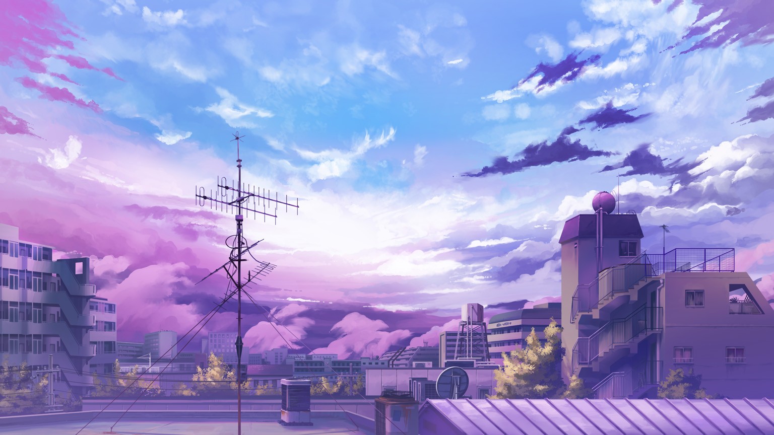 Wallpaper Clouds - Anime Background , HD Wallpaper & Backgrounds