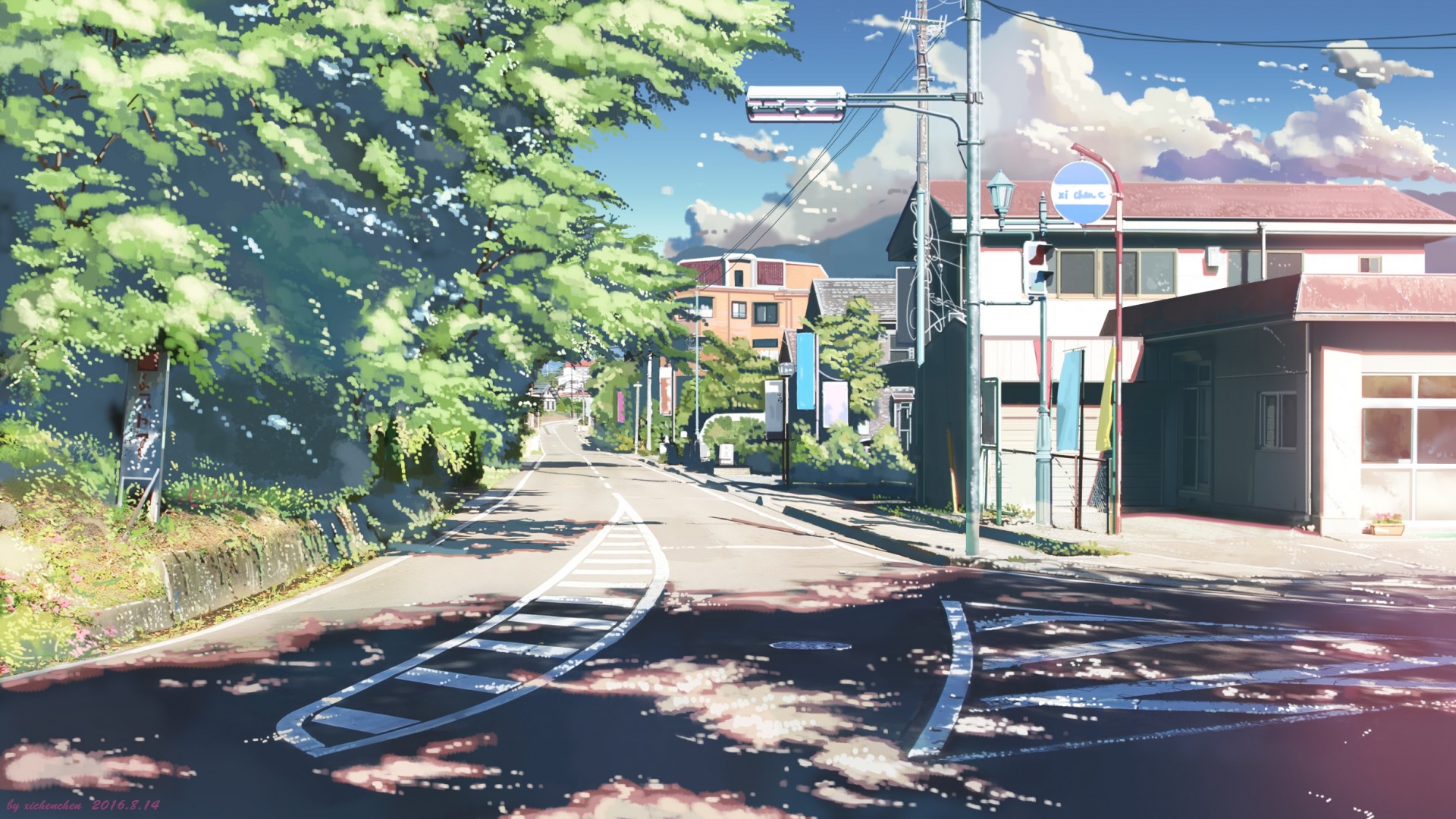 Anime Scenery Wallpaper - Anime Scenery Road , HD Wallpaper & Backgrounds