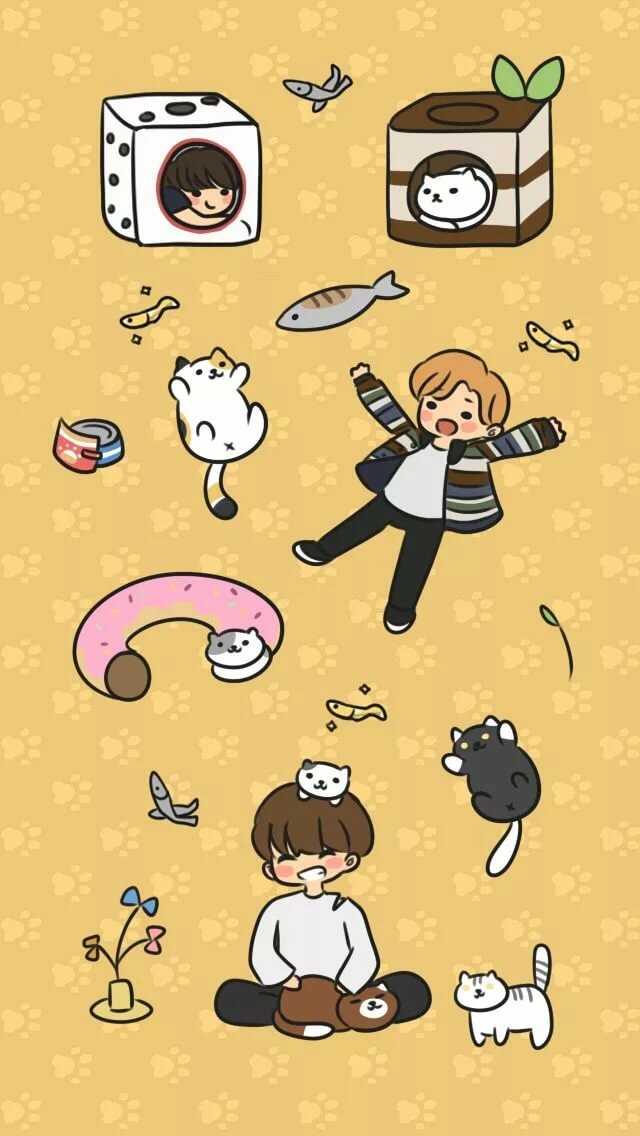 Bts In 2019 Наклейки Rap Queen Mimi - Bts Neko Atsume , HD Wallpaper & Backgrounds