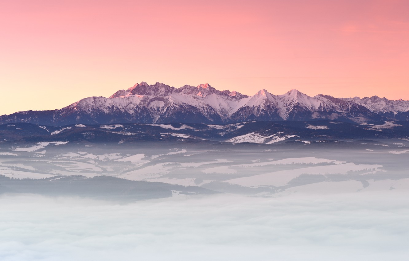 Photo Wallpaper Winter, Mountains, Morning, Carpathians, - Обои На Рабочий Стол Зима Карпаты , HD Wallpaper & Backgrounds