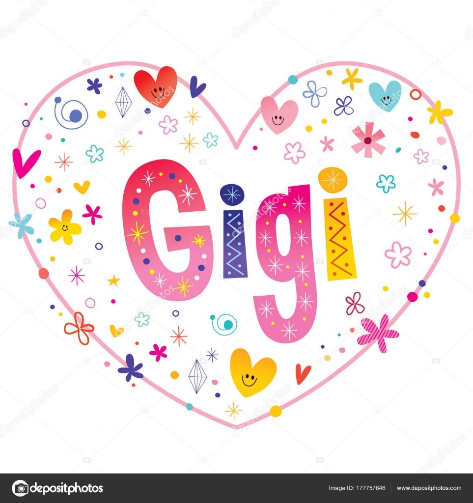 Gigi Girls Name Decorative Lettering Heart Shaped Love - Heart , HD Wallpaper & Backgrounds