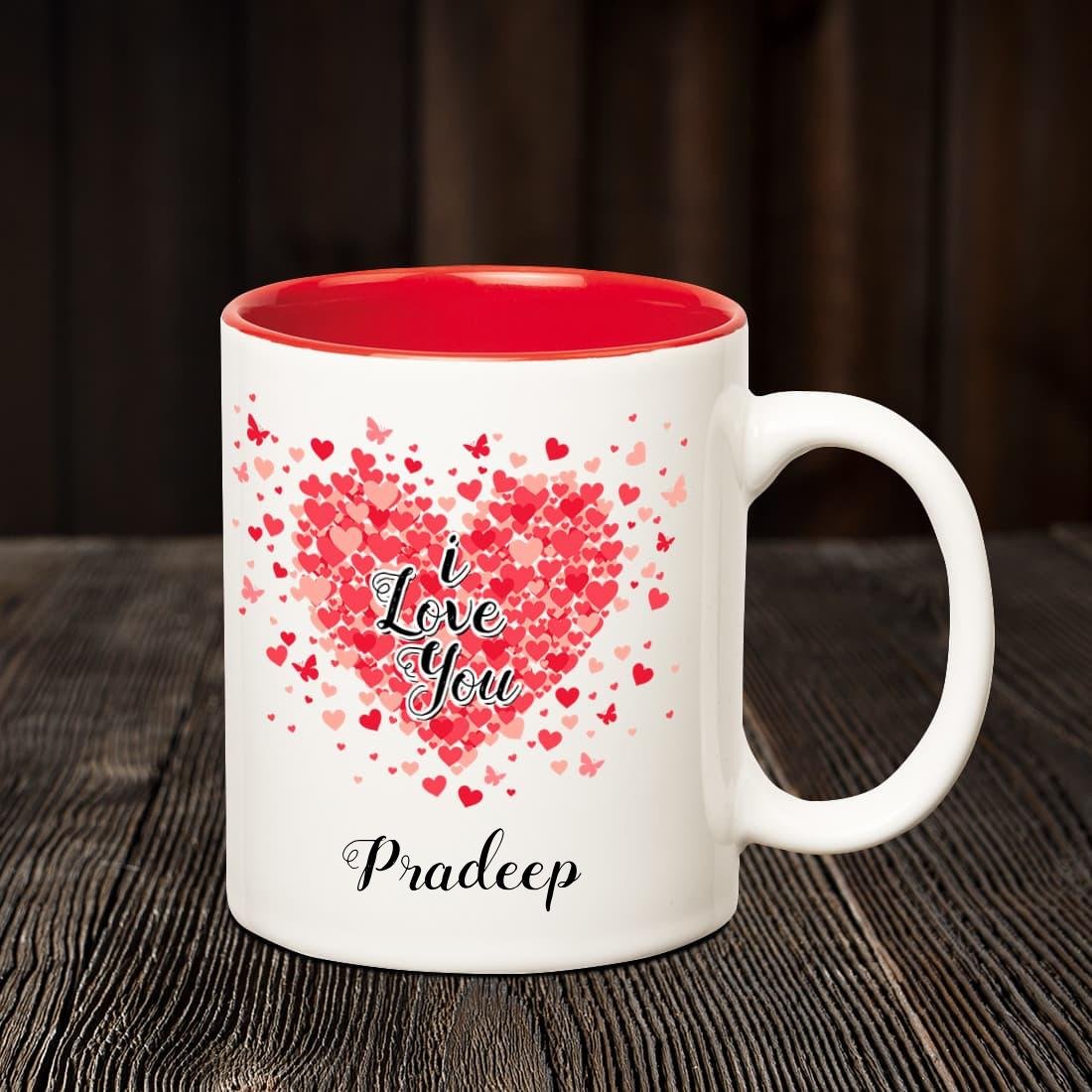 Buy Huppme I Love You Pradeep Personalized Inner Red - Coffee Cup , HD Wallpaper & Backgrounds
