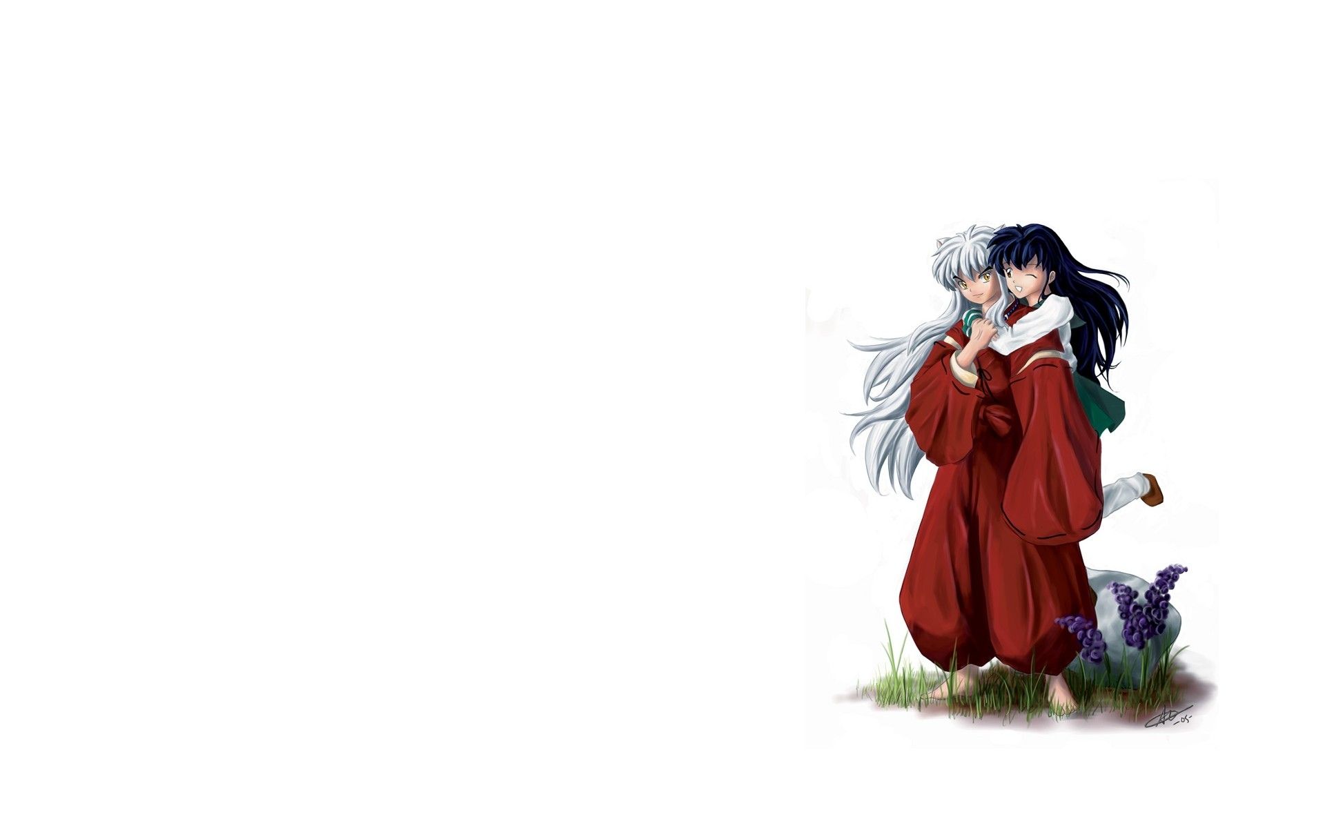 Anime Inuyasha Papel De Parede - Inuyasha Dan Kagome , HD Wallpaper & Backgrounds