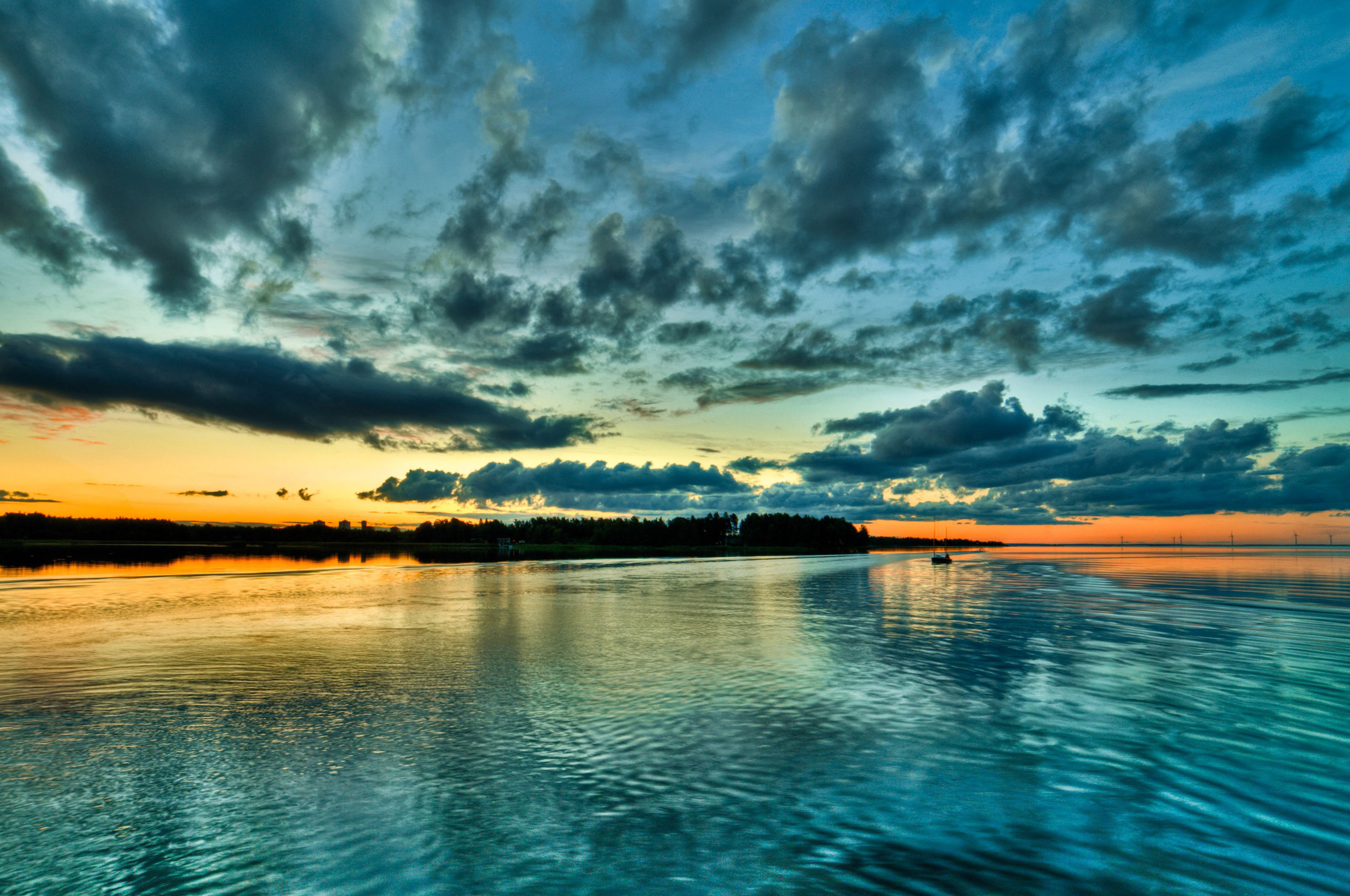 Perfect Blue Sunset - 4k Wallpaper Sunset , HD Wallpaper & Backgrounds