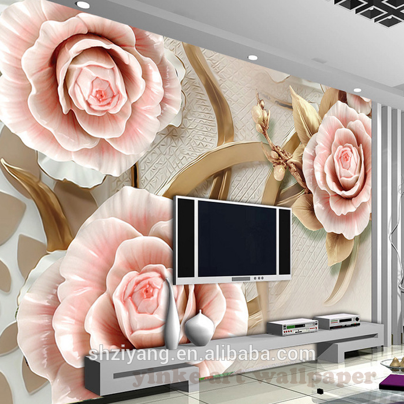 Custom Wallpaper 3d Background Relief Rose Mural 3d - Wallpaper , HD Wallpaper & Backgrounds