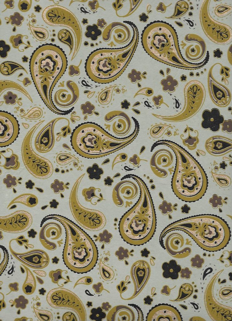 India Fifties Paisley Wallpaper, Mustard, Black, Gold - Paisley , HD Wallpaper & Backgrounds