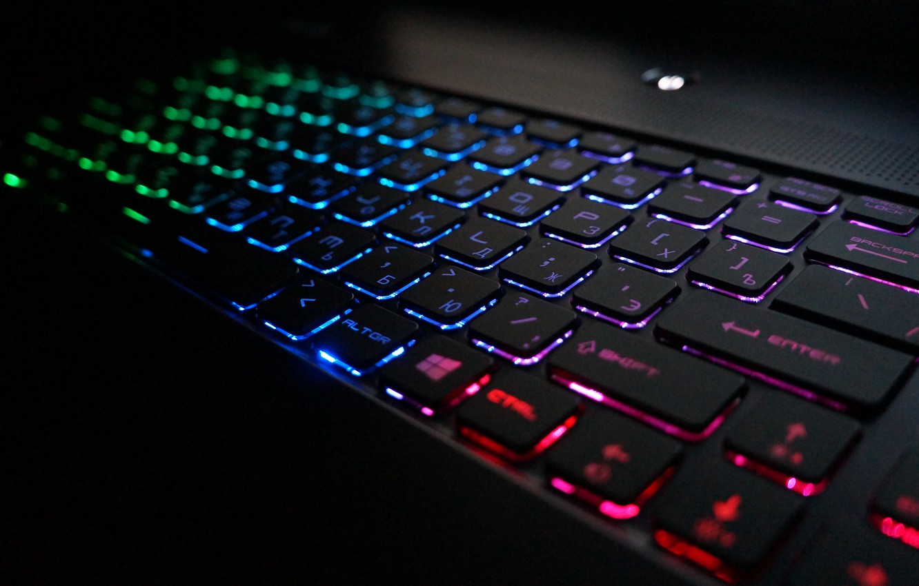 Photo Wallpaper Colors, Backlight, Keyboard, Laptop, - Обои Msi На Рабочий Стол , HD Wallpaper & Backgrounds